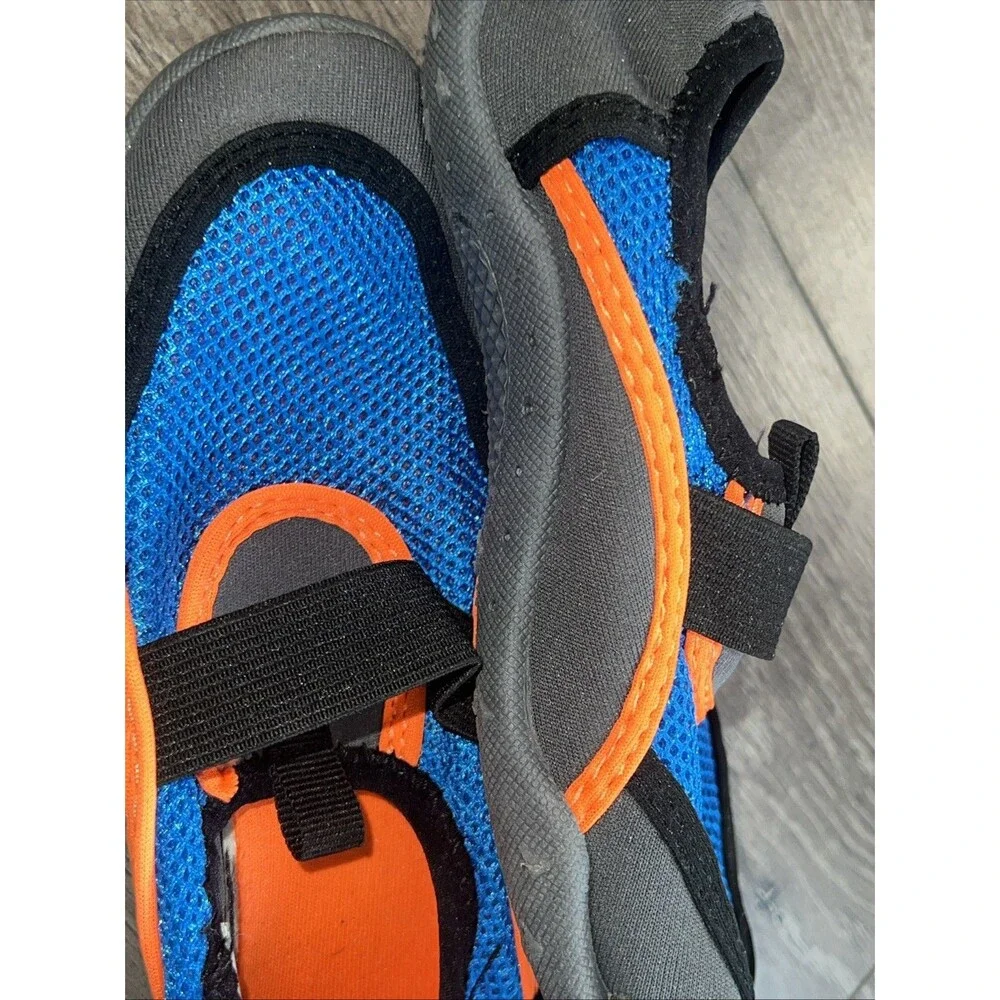 Athletic Works Swim Water Shoes Size kids 13-1 Gray Blue & Orange